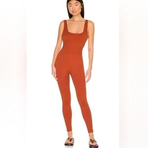 We Wore What Rib Jumpsuit Bodysuit Women's Size XS Brown Color